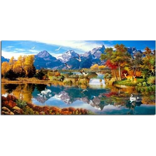 20x40cm Diamond Painting Full Square Scenic Tree Diamond Mosaic Diamond Embroidery Painting Rhinestones Needlework DIY Hobby