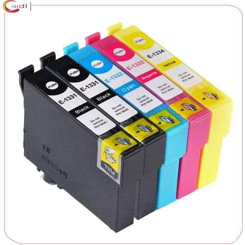 5Pack Compatible for EPSON 133 Ink cartridge T1331 T1332 T1333 T1334 T133XL TX120 NX120 TX430 NX430 printer