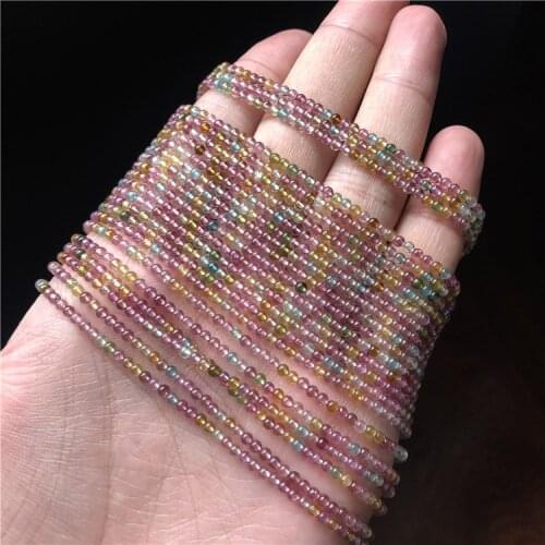 AAA LOOSE BEADS CANDY COLOR Tourmaline round 2.5mm Wholesale for DIY jewelry necklace 38cm