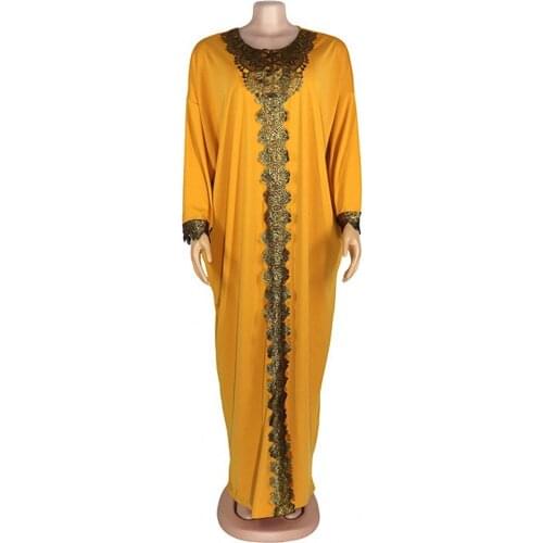African Womens Robes Muslim Dress Style Spring/summer 2021stretch Cloth Round Collar Large Swing Dress African Traditional Dress