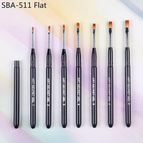 SBA-511 flat high quality 1PC Korea taklon hair nail art gel varnish polish travel makeup cosmetic brush for a manicure