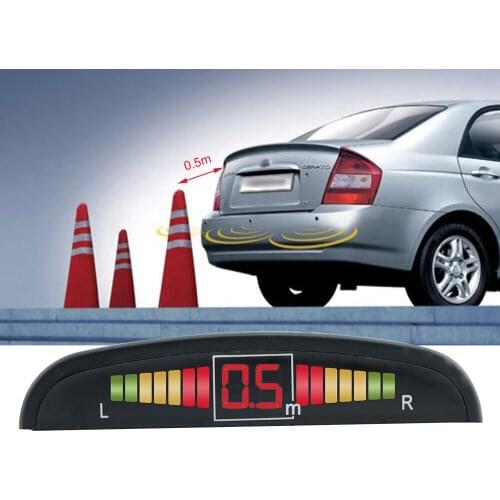 Car LED Parking Sensor Kit Backlight Display Reverse Backup Radar Monitor System 12V LED Display + 4 Sensors