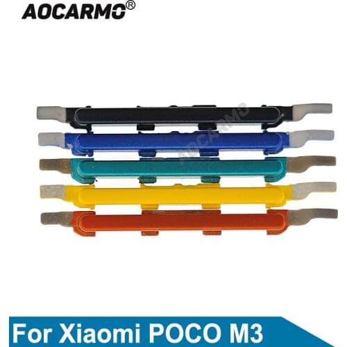 Aocarmo For Xiaomi Mi Poco M3 Side Button Key Volume Power ON OFF Volume Up Down Replacement Part