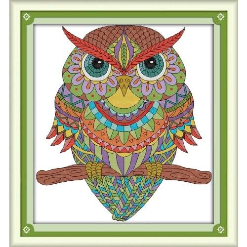 Everlasting Love Owl Ecological Cotton Cross Stitch 11CT And 14CT Printed Christmas New Year DIY Christmas Decorations For Home