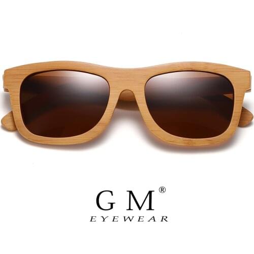 GM Natural Wooden Sunglasses Handmade Polarized Mirror Fashion Bamboo Eyewear sport glasses S1725