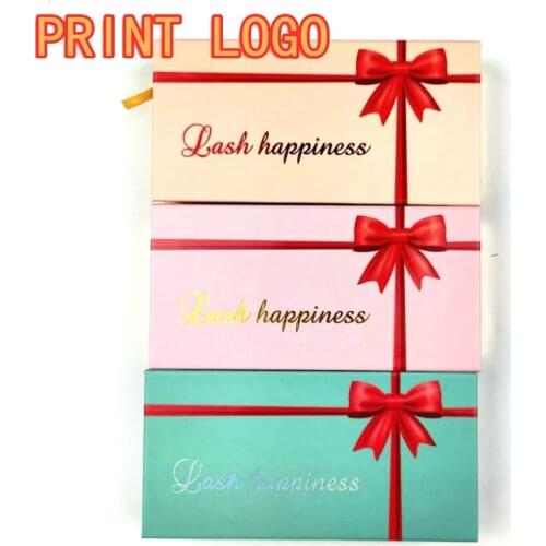 Bowknot Lash Boxes Packaging Wholesale New Eyelashes Packaging Box Rectangle Lashes Case Eyelashes Package