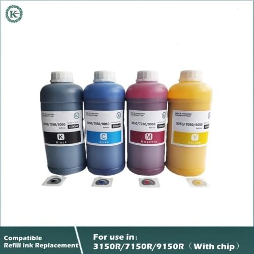 KREYOLY Compatible Refill ink Replacement for 3150R/7150R/9150R K C M Y color ONE SET with chip
