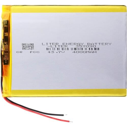 4000mAh 3.7V 357090 polymer lithium ion Battery Replacement Battery For MP5 DVD GPS Camera Tablet E-book Electric Toy