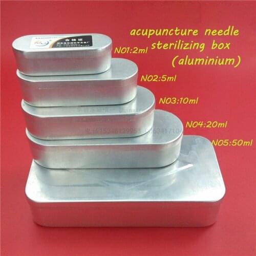 Medical needles/acupuncture needle sterilizing box aluminium box 2/5/10/20/50 ML set medcine box