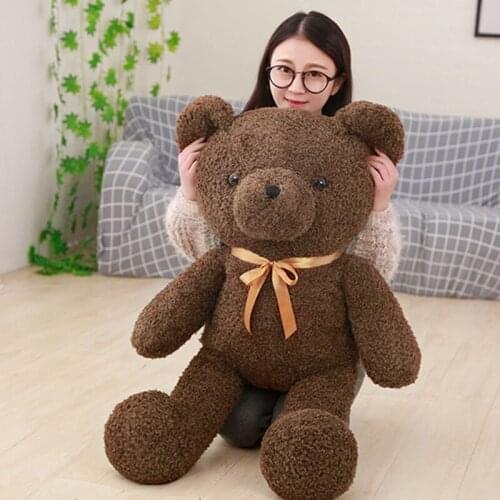 Cute teddy bear plush Khaki soft toys bow stuffed animal Embrace dolls for girlfriend birthday Christmas gift