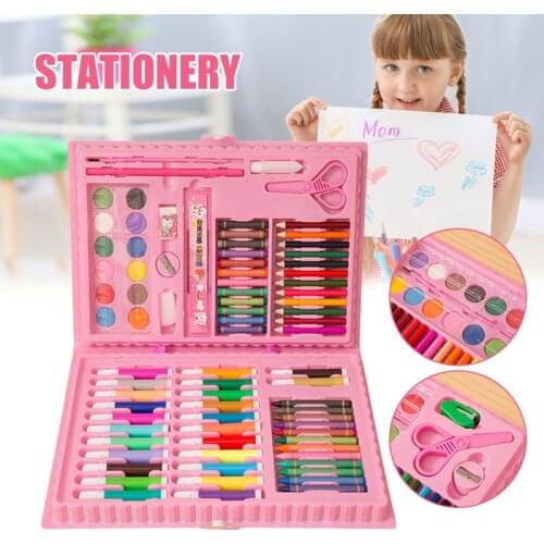 86/150Pcs/Set Drawing Tool Kit with Box Painting Brush Art Marker Water Color Pen Crayon Kids Gift EM88