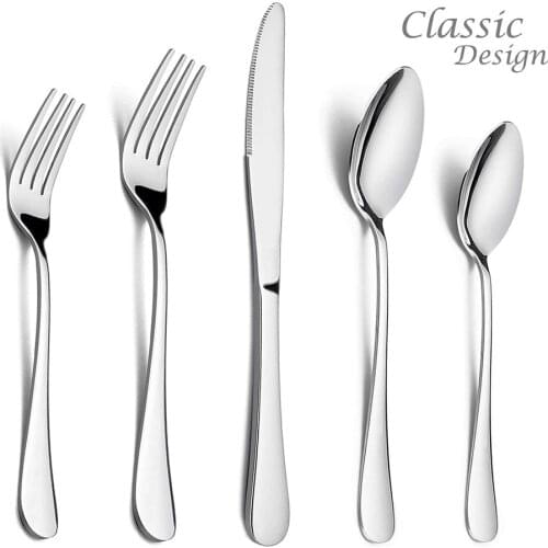 5 Pcs Stainless Steel Dining Cutlery Set Reusable Tableware Dinner Forks Spoons Knife Flatware Set Silverware Kitchen Tools