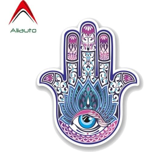 Aliauto Creative Car Sticker Hamsa Hand Religion All Seeing Eye Accessories PVC Decal for Motorcycle Volvo Honda Civic,16cm*13cm