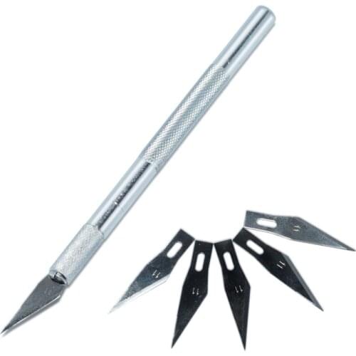 New 6 Blades Knife Office Paper Carving Tools Non-Slip Metal Fruit Craft Functional Utility Knife For Stationery Art