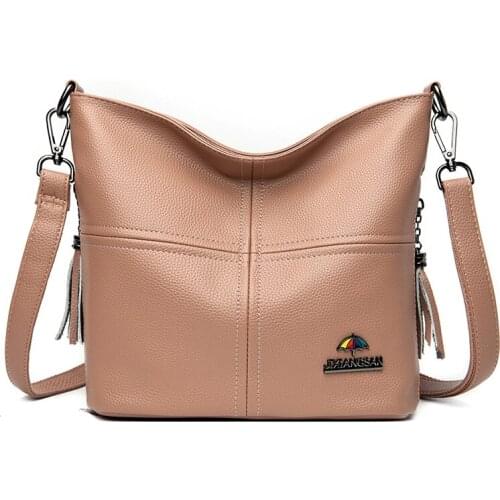 New Luxury Bucket Female Shoulder Bags Quality Brand 2021 New Arrival Soft Pu Leather Women Handbags