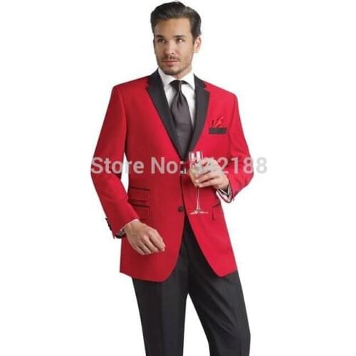 New Design Red Groom Tuxedos/Best Man Suits/Groomsmen Men Wedding Suits/wedding mens suits (Jacket+Pants+Tie)