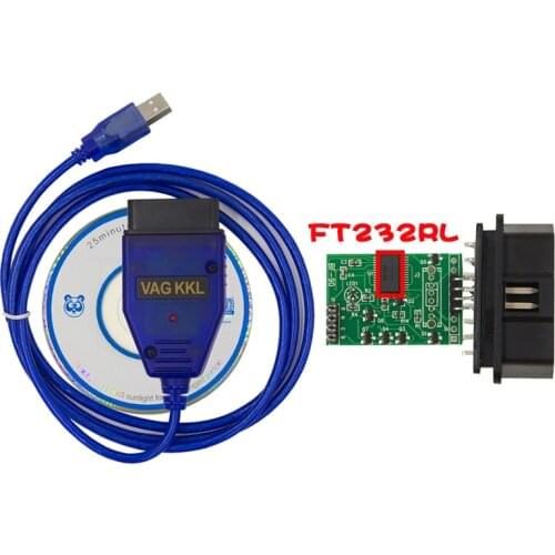 OBD2 FT232RL Chip Vag-Com Interface Cable KKL VAGCOM 409.1 Car Auto USB obd2 OBD Diagnostic Scanner Vag USB Cable Interface Tool