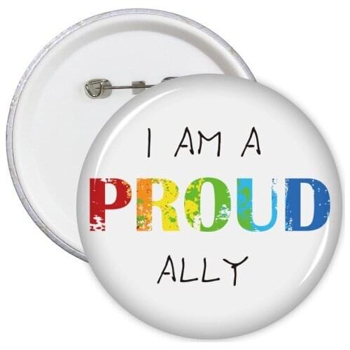 LGBT Rainbow Flag Proud Ally Round Pins Badge Button Clothing Decoration Gift 5pcs