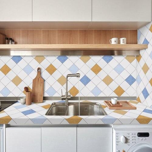 DIY Kitchen Wallpaper Oil-proof Stickers Self-adhesive PVC Wall Sticker Home Decor Wall Paper Foil Waterproof Bathroom Stickers