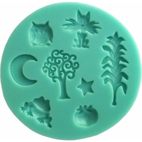 Forest Night Silicone Mold Sugarcraft Cookie Cupcake Chocolate Baking Mold Fondant Cake Decorating Tools
