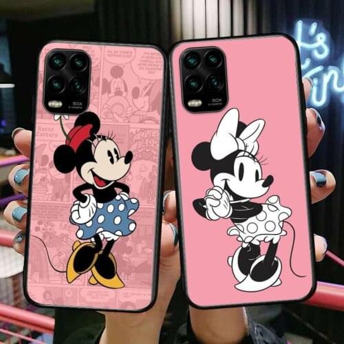Disney Mouse Minnie Shy Cute cartoon Phone Case For XiaoMi Redmi Note 10 9S 8 7 6 5 A Pro T Y1 Anime Black Cover Silicone Back P