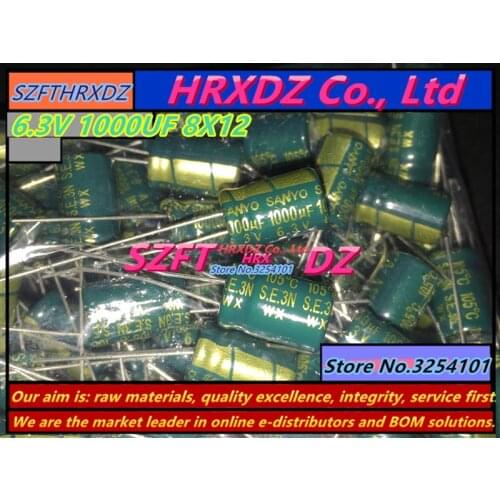 SZFTHRXDZ 100PCS 6.3V 1000UF 8X12 electrolytic capacitor 1000UF 6.3V 8*12