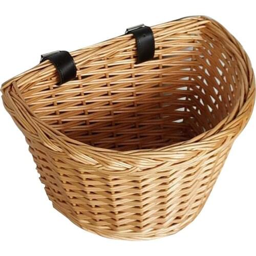 Outdoor Bicycle Basket Environmentally Friendly Handwoven Willow Semicircle Bicycle Basket for Children High Quality Large