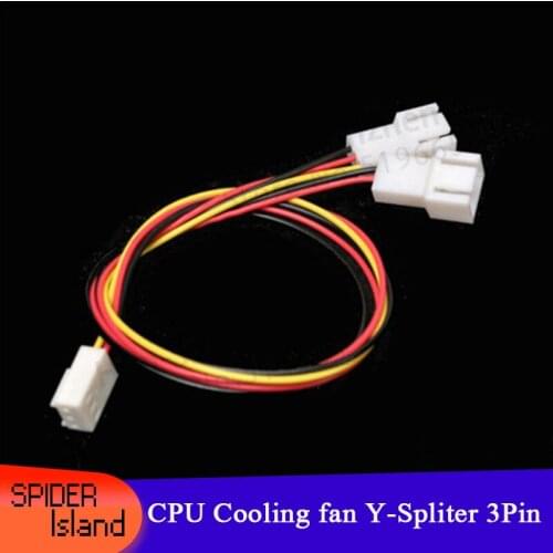 50pcs~100pcs~300pcs PC CPU Cooling fan Y- Spliter 3 Pin Female Connector to 2 x 2 pin/3 pin male Cable 25CM Free shipping
