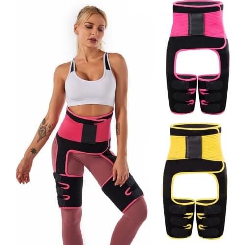 Women High Waist Thigh Trimmer Neoprene Sweat Belt Shapewear Slimming Leg Body Shapers Adjustable Waist Trainer Slimming Belt