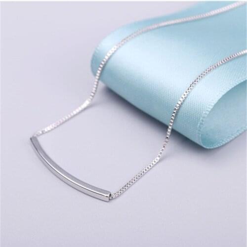 Simple Choker Necklaces Women Fashion Casual Personality Pendant Arc High Polishing White Gold Color Necklace High Quality