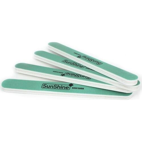 600/3000 Grit Sanding Nail File 17x2cm 1pcs Green Straight Edge Stick Nail Art Salon Glitter Tools