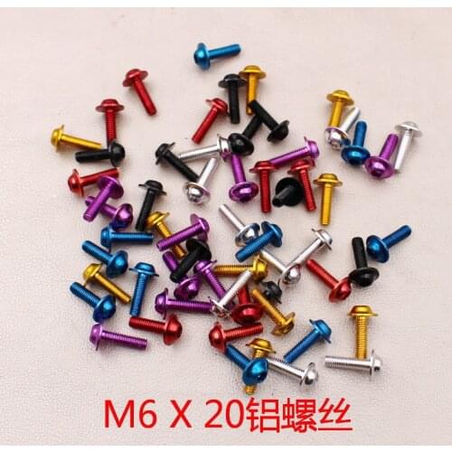 10 PCS M6 X 20 universal colorful decal metal pitbike accessories for yamaha motorcycles screw aluminum 6MM moto kit nuts bolt
