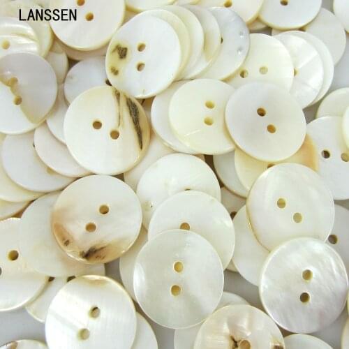 20Pcs 18mm Real Mother of Pearl Round Buttons Sewing Shirt Clothes Coat Decorative Shell Buttons