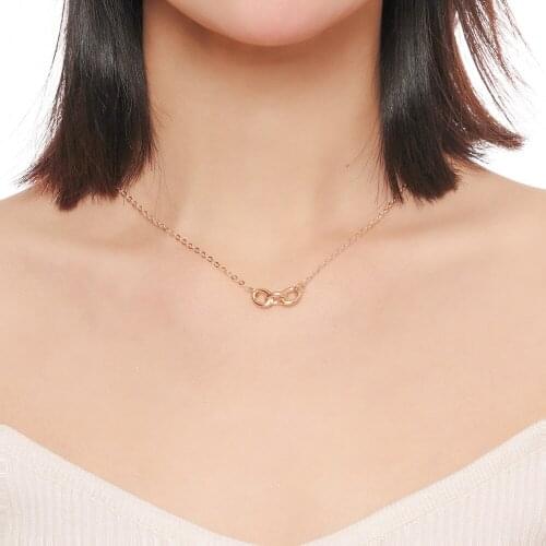 2020 Fashion Tiny Circles Interlock Dainty Charming Clavicle Short Choker Necklace For Women Pendant Jewelry Accessories Gifts