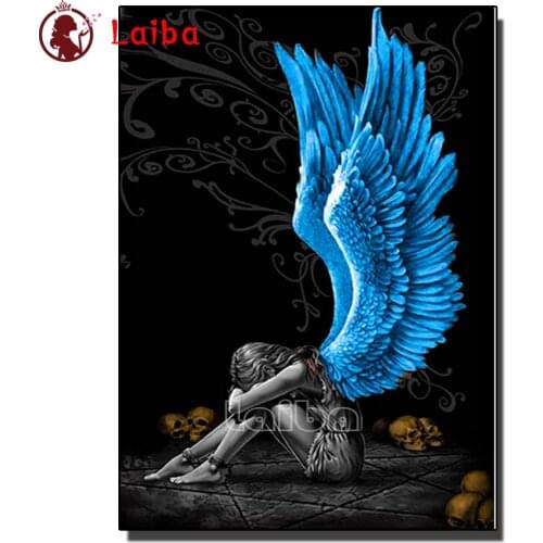 DIY 5D Diamond Painting Angels wings Home Decoration Full Square Round Craft Kits Embroidery skull girl Rhinestone Pictures