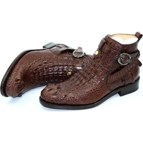 Hubu import The Nile new arrival crocodile leather men boots winter trend Martin boots Mens boots personality men boots