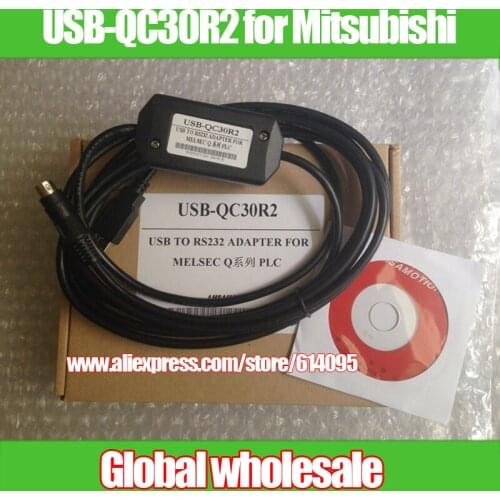 1pcs Black PLC programming cable USB-QC30R2 for Mitsubishi Q series / data download cable communication lines for Mitsubishi