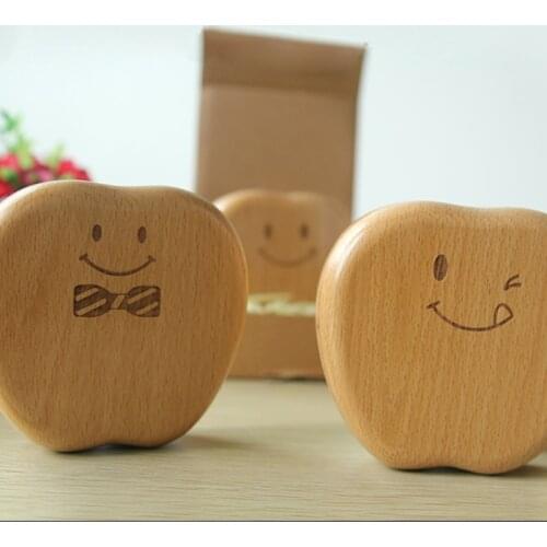 Toothroom Apple Emoticons Drop Teeth Babys Personality Souvenir Wood Beech