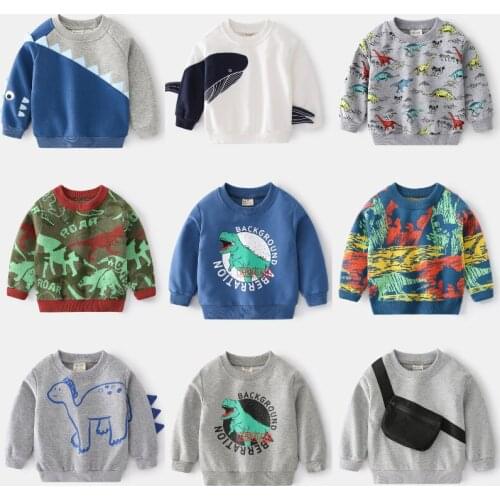 Kids Boys Long Sleeve Cartoon Autumn Sweatshirt Children Toddler Pullover Sport Top Clothes