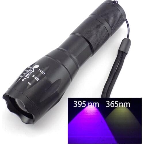 High power UV Led Flashlight 365nm 395nm Fluorescent Blacklight flash Lamp Torch Lighting for Pet Stains Hunting detection