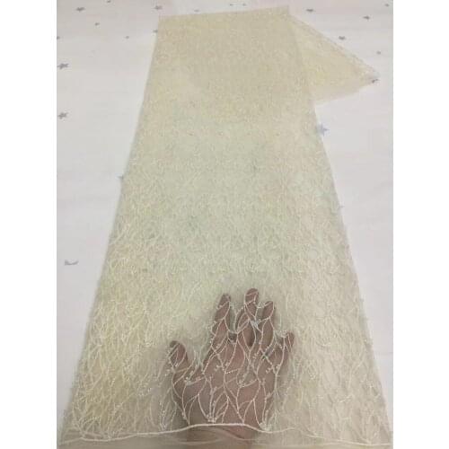 French Tulle Lace Fabric with beads African Lace Fabric ZH-4266810 High Quality Nigerian Lace Fabric For Party Dress