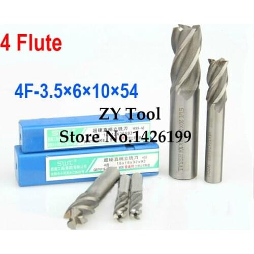 10pcs/set 3.5MM 4 Flute HSS&Aluminium endmill milling cutter CNC Bit Milling Machine tools Cutting tools.Lathe Tool,router bit