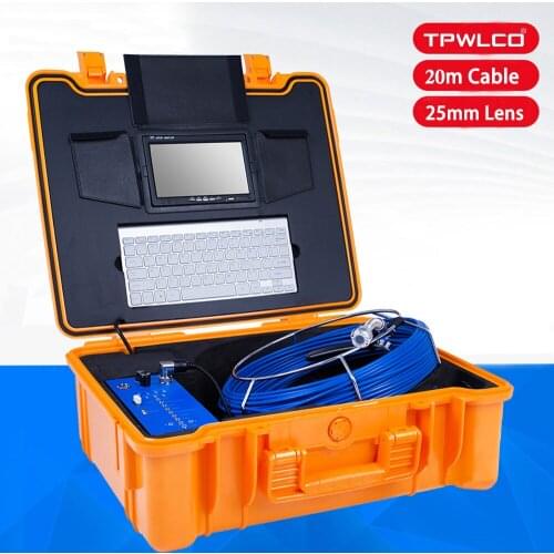20M Cable Sewer Drain Pipe Inspection Camera System 7''LCD Screen Video Snake Pipeline Detection Borescope 25mm