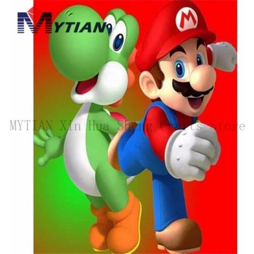 Cartoon Super Mario Picture 5D Diamond Painting Mosaic Cross Stitch Diamond Embroidery Gift For Kids Room Puzzle Entertainment
