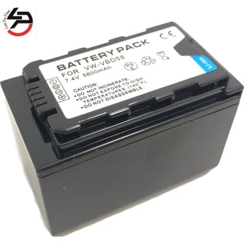 Laipuduo 5800mah 100%brand new Replacement Camera Battery For Panasonic VW-VBD29 VW-VBD58 HC-MDH2 HC-MDH2GK-K HC-MDH2M AJ-PX270