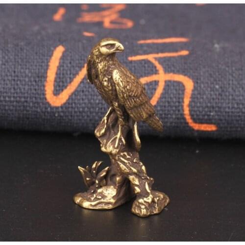 Brass Eagle Bird Desk Decoration Ornaments Creative Retro Copper Eagle Home Decor Mininature Figurines Gifts