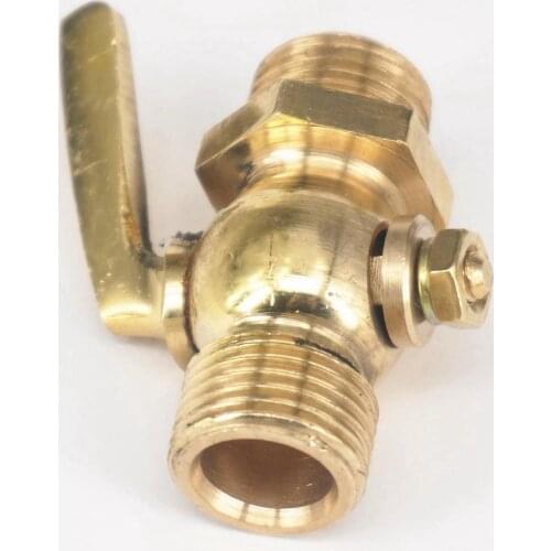 Brass Drain Petcock Shut Off Valve 1/2" BSP Male for Fuel Gas Oil Air