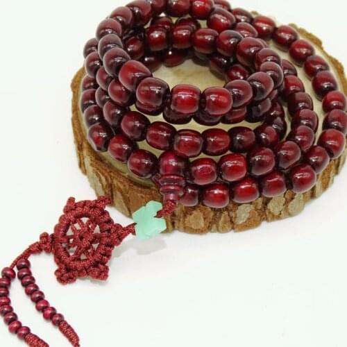 Multilayer Sandal Prayer Beads Bracelet Buddhist Mala Buddha Charm 108 Bracelet Yoga Rosary Wooden For Women Men Jewelry