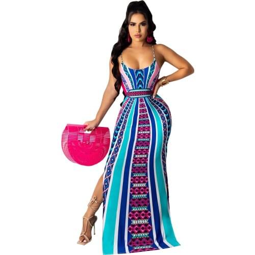 Trendy Chic Tie Dye Spaghetti Strap Bodycon Midi Dresses For Women Elegant Fashion Boho Party Night Club Vestidos