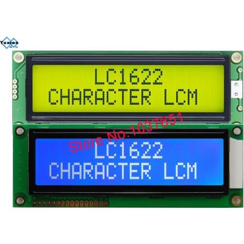 Lcd display module 1602 1602G 16*2 big large character blue green LC1622 instead SBS01602A0 HD44780 good quality